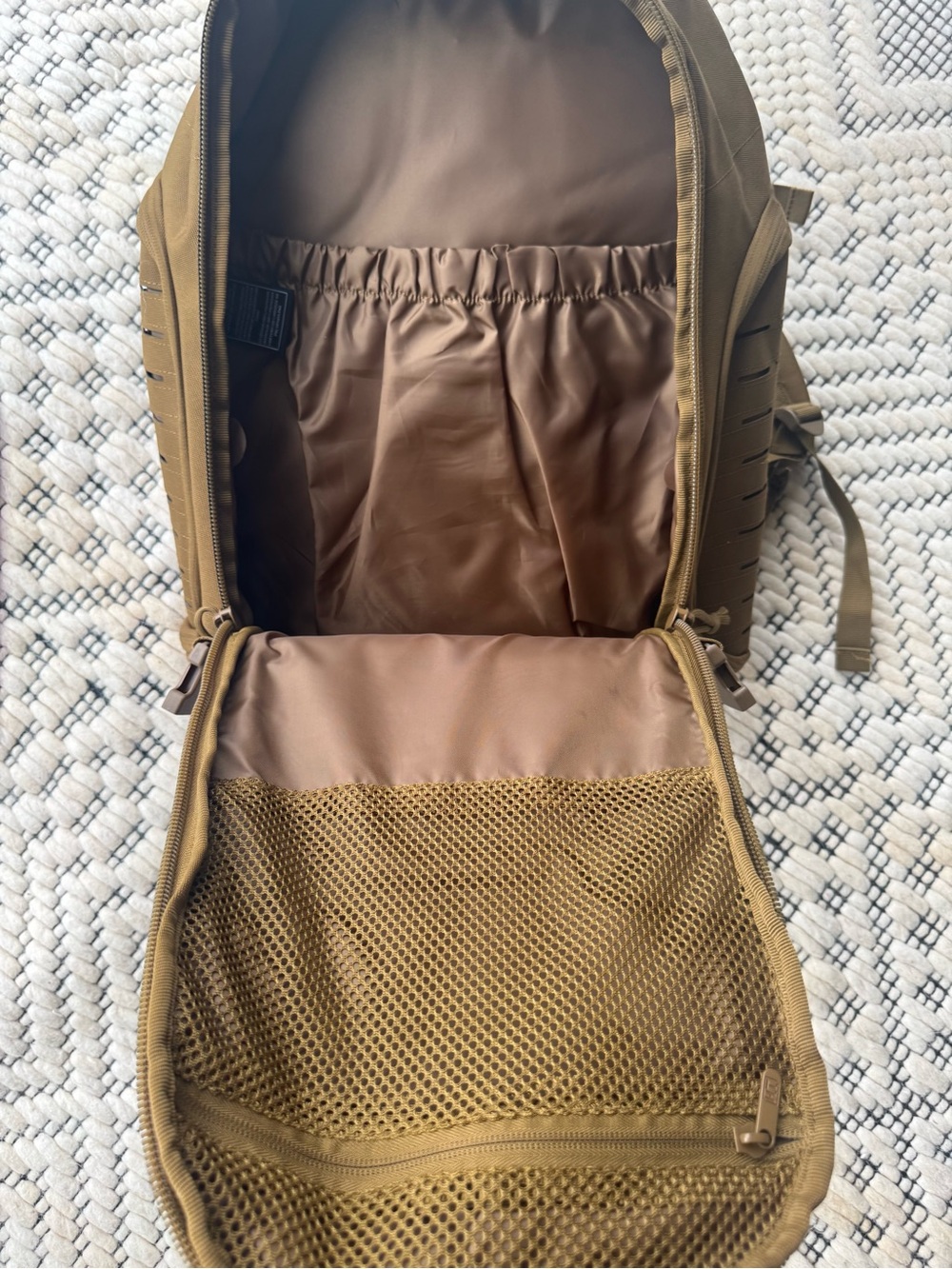 Compact Tan Military-Style Backpack - Picture 4 of 6